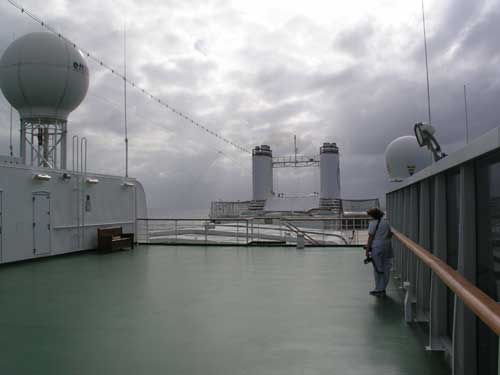Radio dome on deck