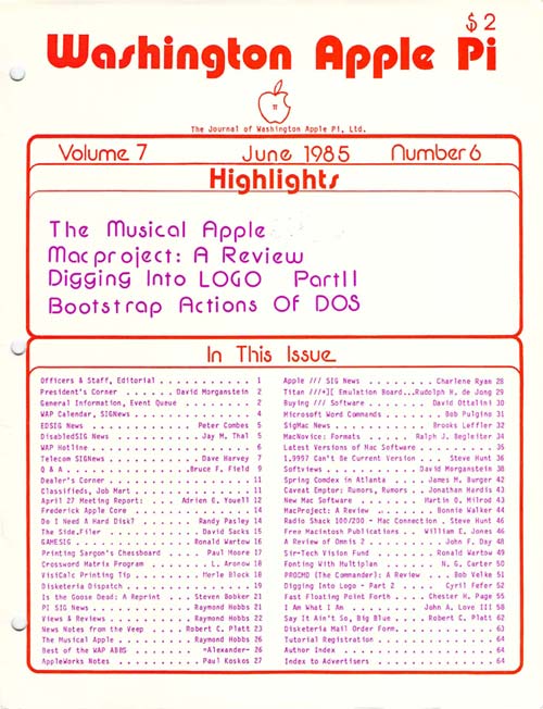 Washington Apple Pi Journal June 1985