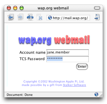Web mail sign-in