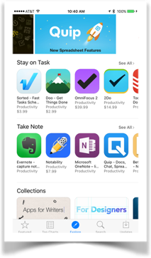 App Store look at productivity applications.