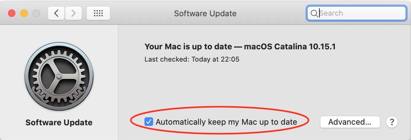 Make sure "Automatically keep my Mac up to date" is checked.