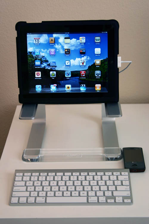 iPad set up on table