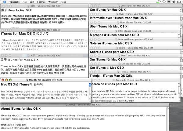 The many languages of Mac OS X