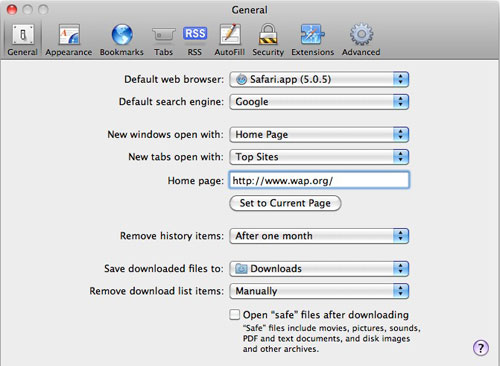 Open safe files in Safari