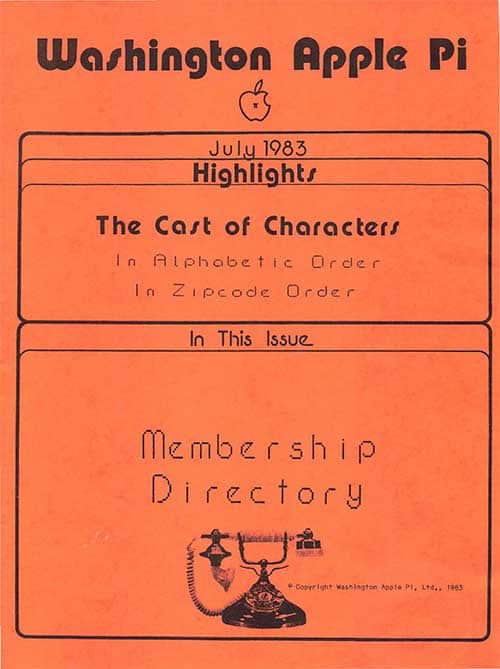 Washington Apple Pi Membership Directory, July 1983
