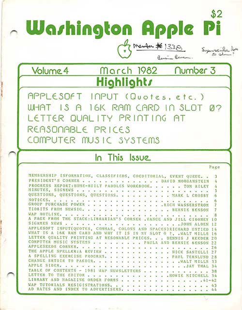 Washington Apple Pi Journal March 1982
