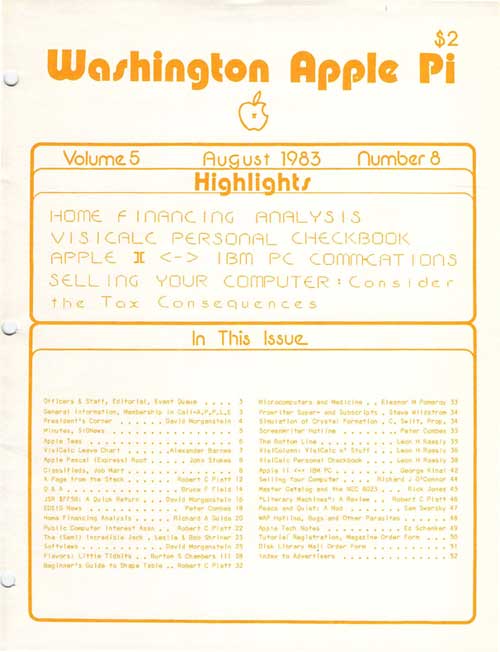 Washington Apple Pi Journal August 1983