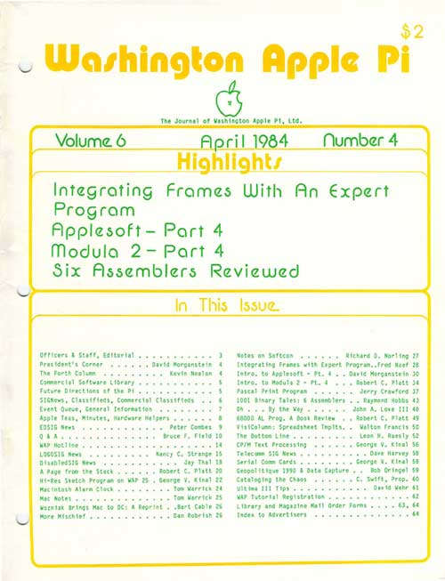 Washington Apple Pi Journal April 1984