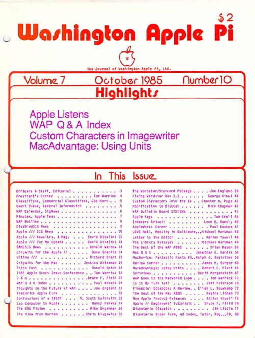 Washington Apple Pi October 1985