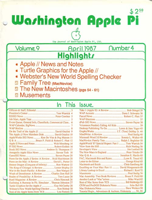 Washington Apple Pi Journal April 1987