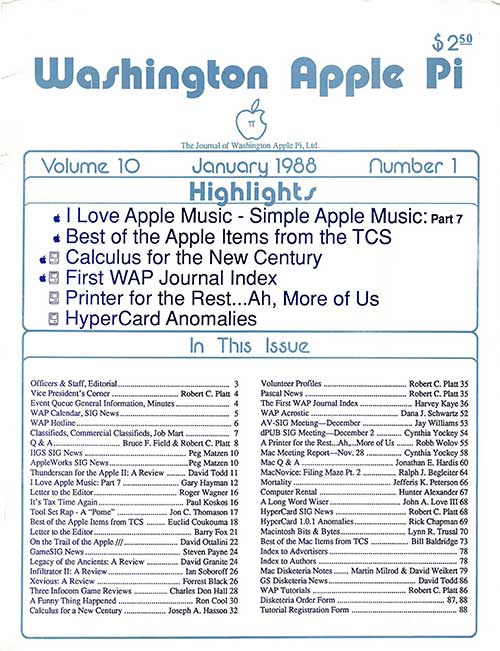 Washington Apple Pi Journal January 1988