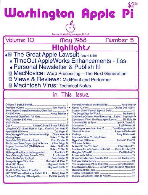 Washington Apple Pi Journal May 1988