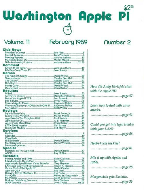 Washington Apple Pi Journal February 1989